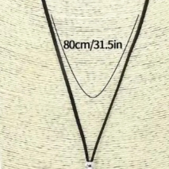 Antique Silver Rhinestone Inlaid Black Turquoise Tassel Earrings, Double-layer P - Picture 8 of 10